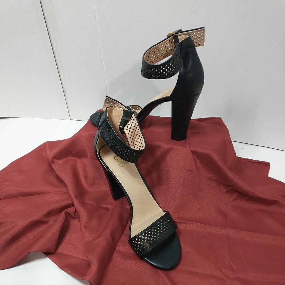 CATO BLACK ANKLE STRAP HEEL PUMP SHOES WOMEN'S SIZE 11M
